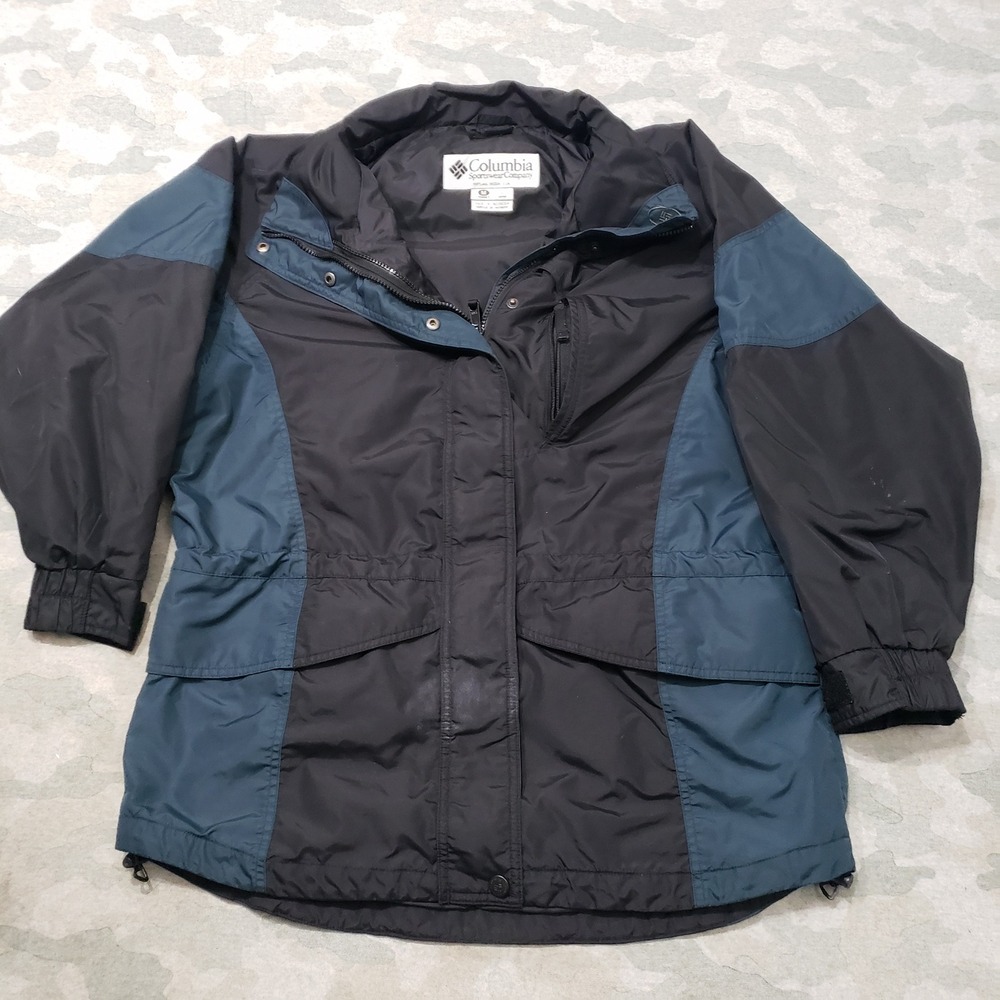 Columbia Jacket Womens Medium Green Windbreaker Full Zip Hooded